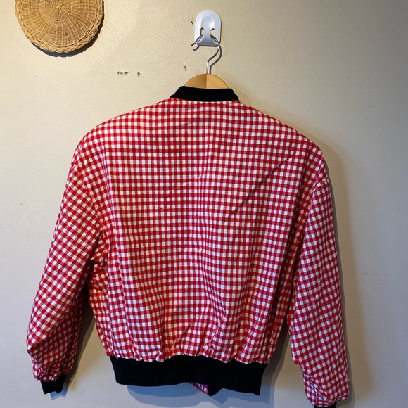 Mossino massimo small red checkered cotton/ polyester lightweight bomber jacket… - Picture 6 of 6